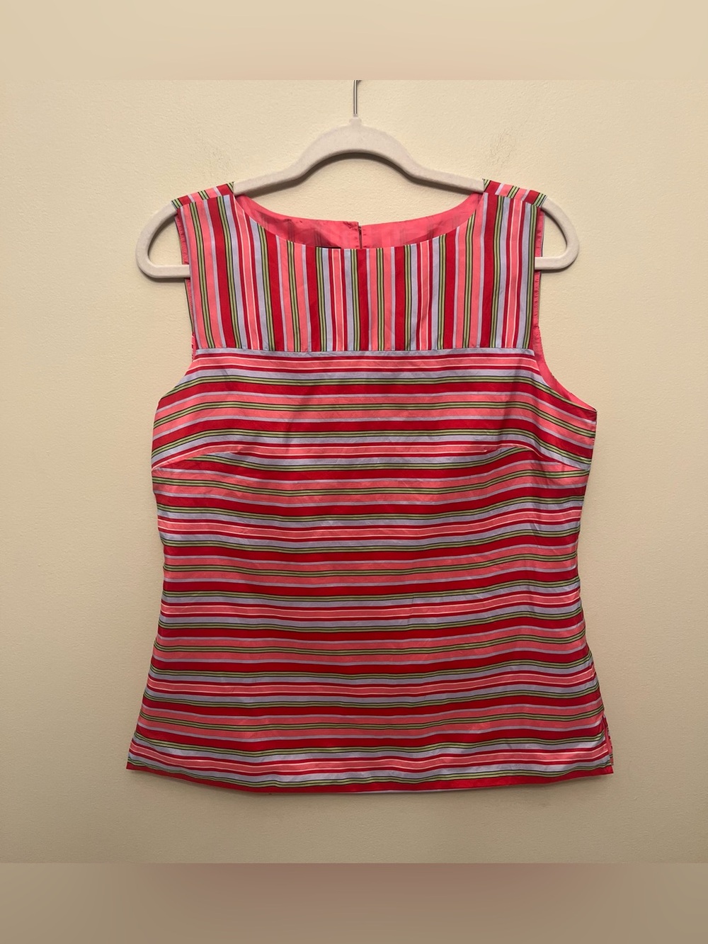 Talbots Striped Silk Sleeveless Blouse Women's Size 10 Multicolor